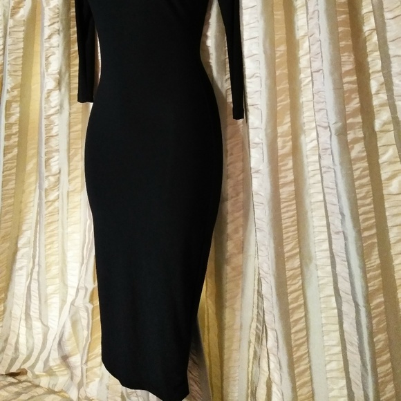 Small SJ Style Black Open-Back Bodycon Dress - Picture 2 of 4